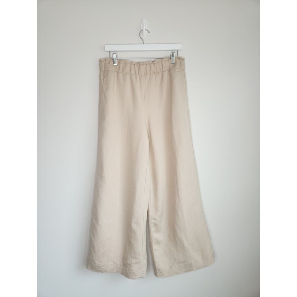 Ann Taylor Crop Wide Leg Linen Pants